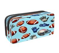 VAPOKF Trousse à crayons, trousse de papeterie pour adolescents, garçons et filles, fournitures scolaires de bureau - Ballons de football américains, casques et gants