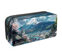 VAPOKF Trousse à crayons, trousse de papeterie pour adolescents, garçons et filles, fournitures scolaires de bureau - Japon Mount Fuji House Street, multicolore, 2.3x8.2x3.9in/6x21x10cm, Organiseur de