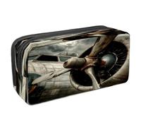 VAPOKF Trousse à crayons, trousse de papeterie pour adolescents, garçons et filles, fournitures scolaires de bureau - Hélice à jet d'avions anciens