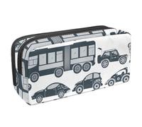 VAPOKF Trousse à crayons, trousse de papeterie pour adolescents, garçons et filles, fournitures scolaires de bureau - bus, voiture, moto, taxi, multicolore, 2.3x8.2x3.9in/6x21x10cm, Organiseur de sac