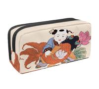 VAPOKF Trousse à crayons, trousse de papeterie pour adolescents, garçons et filles, fournitures scolaires de bureau - Nouvel An chinois Fuwa poisson lotus, multicolore, 2.3x8.2x3.9in/6x21x10cm,