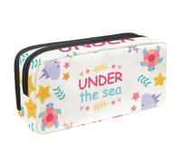 VAPOKF Trousse à crayons, trousse de papeterie pour adolescents, garçons et filles, fournitures scolaires de bureau - Collection de créatures marines sous la mer, multicolore, 2.3x8.2x3.9in/6x21x10cm,