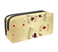 VAPOKF Trousse à crayons, trousse de papeterie pour adolescents, garçons et filles, fournitures scolaires de bureau - Cartes de poker Ace, multicolore, 2.3x8.2x3.9in/6x21x10cm, Organiseur de sac