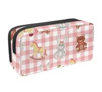 VAPOKF Trousse à crayons, trousse de papeterie pour adolescents, garçons et filles, fournitures scolaires et de bureau - Poupées de Troie ours Lapin, multicolore, 2.3x8.2x3.9in/6x21x10cm, Organiseur