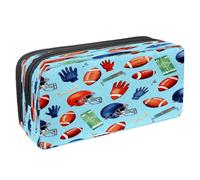 VAPOKF Trousse à crayons, trousse de papeterie pour adolescents, garçons et filles, fournitures scolaires de bureau - Ballons de football américains, gants de terrain
