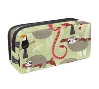 VAPOKF Trousse à crayons, trousse de papeterie pour adolescents, garçons et filles, fournitures scolaires et de bureau - Motif paresseux amusant toucan serpent, multicolore, 2.3x8.2x3.9in/6x21x10cm