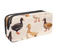 VAPOKF Trousse à crayons, trousse de papeterie pour adolescents, garçons et filles, fournitures scolaires de bureau - Canards indiens coureurs, multicolore, 2.3x8.2x3.9in/6x21x10cm, Organiseur de sac