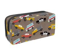 VAPOKF Trousse à crayons, trousse de papeterie pour adolescents, garçons et filles, fournitures scolaires de bureau - Voiture de police, école, bus, taxi, multicolore, 2.3x8.2x3.9in/6x21x10cm,