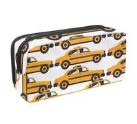 VAPOKF Trousse à crayons, trousse de papeterie pour adolescents, garçons et filles, fournitures scolaires de bureau - Voiture de taxi sans couture, multicolore, 2.3x8.2x3.9in/6x21x10cm, Organiseur de