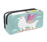 VAPOKF Trousse à crayons, trousse de papeterie pour adolescents, garçons et filles, fournitures scolaires de bureau - Fly Llama Beyond Rainbow, multicolore, 2.3x8.2x3.9in/6x21x10cm, Organiseur de sac