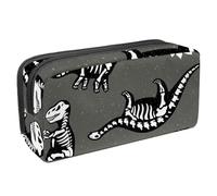 VAPOKF Trousse à crayons, trousse de papeterie pour adolescents, garçons et filles, fournitures scolaires et de bureau - Dinosaures drôles squelettes fossiles, multicolore, 2.3x8.2x3.9in/6x21x10cm,