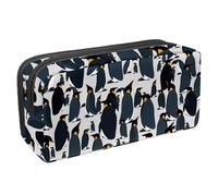 VAPOKF Trousse à crayons, trousse de papeterie pour adolescents, garçons et filles, fournitures scolaires de bureau - Antarctique King Penguins, multicolore, 2.3x8.2x3.9in/6x21x10cm, Organiseur de sac