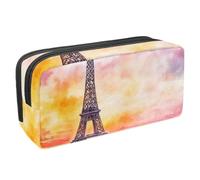 VAPOKF Trousse à crayons, trousse de papeterie pour adolescents, garçons et filles, fournitures scolaires de bureau - Aquarelle Paris Tour Eiffel, multicolore, 2.3x8.2x3.9in/6x21x10cm, Organiseur de