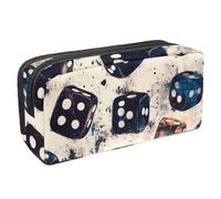 VAPOKF Trousse à crayons, trousse de papeterie pour adolescents, garçons, filles, fournitures scolaires et de bureau - Dés Grunge Casino, multicolore, 2.3x8.2x3.9in/6x21x10cm, Organiseur de sac