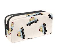 VAPOKF Trousse à crayons, trousse de papeterie pour adolescents, garçons, filles, fournitures scolaires et de bureau - Voiture de taxi de dessin animé, multicolore, 2.3x8.2x3.9in/6x21x10cm, Organiseur