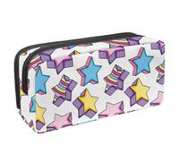 VAPOKF Trousse à crayons, trousse de papeterie pour adolescents, garçons, filles, fournitures scolaires et de bureau - Fond d'art étoilé, multicolore, 2.3x8.2x3.9in/6x21x10cm, Organiseur de sac
