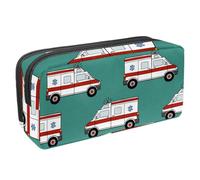 VAPOKF Trousse à crayons, trousse de papeterie pour adolescents, garçons, filles, fournitures scolaires et de bureau - Motif voitures d'ambulance, multicolore, 2.3x8.2x3.9in/6x21x10cm, Organiseur de