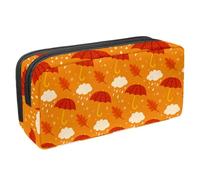 VAPOKF Trousse à crayons, trousse de papeterie pour adolescents, garçons, filles, fournitures scolaires de bureau - Motif parapluie d'automne et feuilles, multicolore, 2.3x8.2x3.9in/6x21x10cm,