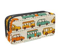 VAPOKF Trousse à crayons, trousse de papeterie pour adolescents, garçons, filles, fournitures scolaires de bureau - Bus taxi et voiture, multicolore, 2.3x8.2x3.9in/6x21x10cm, Organiseur de sac