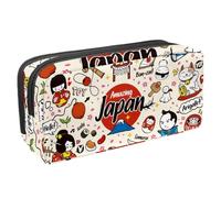 VAPOKF Trousse à crayons, trousse de papeterie pour adolescents, garçons, filles, fournitures scolaires et de bureau - Culture japonaise, multicolore, 2.3x8.2x3.9in/6x21x10cm, Organiseur de sac