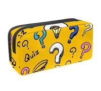 VAPOKF Trousse à crayons, trousse de papeterie pour adolescents, garçons, filles, fournitures scolaires et de bureau - Fond de quiz, multicolore, 2.3x8.2x3.9in/6x21x10cm, Organiseur de sac