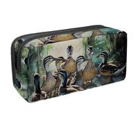 VAPOKF Trousse à crayons, trousse de papeterie pour adolescents, garçons, filles, fournitures scolaires et de bureau - Groupe de canards indiens coureurs sur l'eau, multicolore,