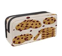 VAPOKF Trousse à crayons, trousse de papeterie pour adolescents, garçons, filles, fournitures scolaires et de bureau - Cookies aux pépites de chocolat, multicolore, 2.3x8.2x3.9in/6x21x10cm, Organiseur