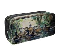 VAPOKF Trousse à crayons, trousse de papeterie pour adolescents, garçons, filles, fournitures scolaires et de bureau - Groupe de canards indiens coureurs sur l'eau