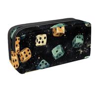 VAPOKF Trousse à crayons, trousse de papeterie pour adolescents, garçons, filles, fournitures scolaires et de bureau - Dés Grunge Casino, multicolore, 2.3x8.2x3.9in/6x21x10cm, Organiseur de sac