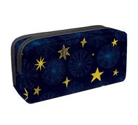 VAPOKF Trousse à crayons, trousse de papeterie pour adolescents, garçons, filles, fournitures scolaires et de bureau - Flocons de neige d'hiver et étoiles, multicolore, 2.3x8.2x3.9in/6x21x10cm,