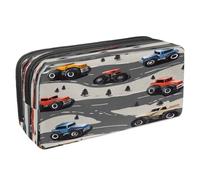 VAPOKF Trousse à crayons, trousse de papeterie pour adolescents, garçons, filles, fournitures scolaires et de bureau - Monster Truck Cars on Road
