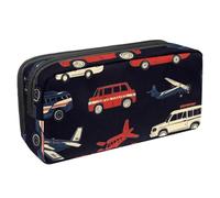 VAPOKF Trousse à crayons, trousse de papeterie pour adolescents, garçons, filles, fournitures scolaires de bureau - taxi voiture et avion, multicolore, 2.3x8.2x3.9in/6x21x10cm, Organiseur de sac