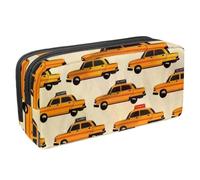 VAPOKF Trousse à crayons, trousse de papeterie pour adolescents, garçons, filles, fournitures scolaires de bureau - Voiture de taxi, multicolore, 2.3x8.2x3.9in/6x21x10cm, Organiseur de sac