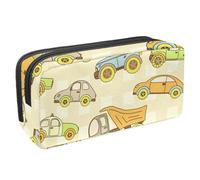 VAPOKF Trousse à crayons, trousse de papeterie pour adolescents, garçons, filles, fournitures scolaires de bureau - voitures de dessin animé et taxi, multicolore, 2.3x8.2x3.9in/6x21x10cm, Organiseur