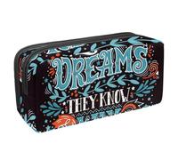 VAPOKF Trousse à crayons, trousse de papeterie pour adolescents, garçons, filles, fournitures scolaires et de bureau - Citation Follow Your Dream, multicolore, 2.3x8.2x3.9in/6x21x10cm, Organiseur de