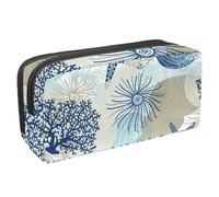 VAPOKF Trousse à crayons, trousse de papeterie pour adolescents, garçons, filles, fournitures scolaires et de bureau - Algues sous-marines, étoile de mer, conque, multicolore, 2.3x8.2x3.9in/6x21x10cm,