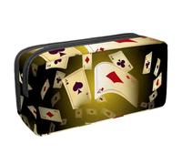 VAPOKF Trousse à crayons, trousse de papeterie pour adolescents, garçons, filles, fournitures scolaires et de bureau - Cartes Ace Poker, multicolore, 2.3x8.2x3.9in/6x21x10cm, Organiseur de sac
