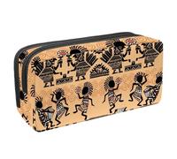 VAPOKF Trousse à crayons, trousse de papeterie pour adolescents, garçons, filles, fournitures scolaires de bureau - Indiens d'Amérique qui dansent les aborigènes, multicolore, 2.3x8.2x3.9in/6x21x10cm,