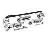 VAPOKF Trousse à crayons vintage en toile avec motif camion pour ranger des pièces de monnaie, des cosmétiques, des articles de papeterie, l'école, le bureau, multicolore, 20x6.3cm/7.9x2.5in, Trousses