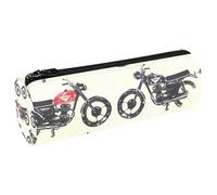 VAPOKF Trousse à crayons vintage en toile avec motif moto pour ranger des pièces de monnaie, des cosmétiques, des articles de papeterie, l'école, le bureau, multicolore, 20x6.3cm/7.9x2.5in, Trousses à