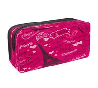 VAPOKF Trousse à crayons zippée pour garçons et filles, fournitures scolaires et de bureau, bisous Paris Tour Eiffel, Mots français avec tour Eiffel, 2.3x8.2x3.9in/6x21x10cm, Trousse à crayons