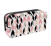 VAPOKF Trousse à stylos, trousse à crayons, pochette de papeterie pour adolescents, garçons et filles, fournitures scolaires de bureau - Géométrie rose, multicolore, 2.3x8.2x3.9in/6x21x10cm,