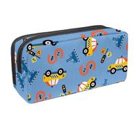 VAPOKF Trousse à stylos, trousse à crayons, pochette de papeterie pour adolescents, garçons et filles, fournitures scolaires de bureau - taxi jaune avec circulation urbaine, multicolore,