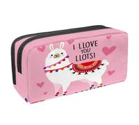 VAPOKF Trousse à stylos, trousse à crayons, pochette de papeterie pour adolescents, garçons et filles, fournitures scolaires de bureau - Alpaga drôle I LLOVE You LLOTS, multicolore,