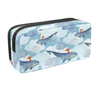 VAPOKF Trousse à stylos, trousse à crayons, pochette de papeterie pour adolescents, garçons et filles, fournitures scolaires de bureau - Baleine de mer et histoire de fille, multicolore,
