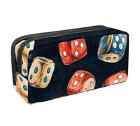VAPOKF Trousse à stylos, trousse à crayons, pochette de papeterie pour adolescents, garçons et filles, fournitures scolaires de bureau - dés de casino, multicolore, 2.3x8.2x3.9in/6x21x10cm, Organiseur