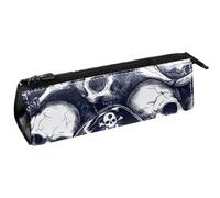 VAPOKF Trousse compacte à fermeture éclair Motif crânes de pirates