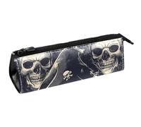 VAPOKF Trousse compacte à fermeture éclair Motif crânes de pirates