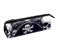 VAPOKF Trousse compacte à fermeture éclair Motif crânes de pirates