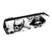 VAPOKF Trousse compacte à fermeture éclair Motif crânes de pirates morts